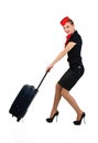 Young beautiful flight attendant Royalty Free Stock Photo