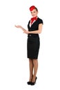 Young beautiful flight attendant