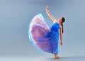 girl beautiful dress is engaged in dancing in the studio Royalty Free Stock Photo