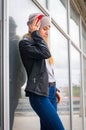 Young beautiful girl listening music Royalty Free Stock Photo