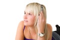 Young beautiful girl listening to music Royalty Free Stock Photo