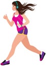 Young beautiful girl running