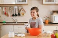 Young beautiful woman is cooking in the kitchen. Royalty Free Stock Photo