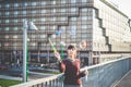 Young beautiful hipster woman bubble blower Royalty Free Stock Photo