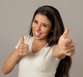 Happy excited and euphoric attractive young woman celebrating mo Royalty Free Stock Photo