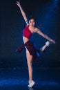 The young beautiful modern dancer dancing under water drops Royalty Free Stock Photo