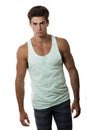 Young beautiful and muscular man model outfit Royalty Free Stock Photo