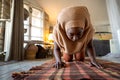 Young muslim woman praying. Islam, muslim religion concept