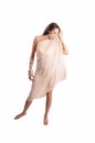 Young beautiful naked woman with a shawl Royalty Free Stock Photo