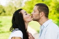 Young beautiful pair kisses Royalty Free Stock Photo