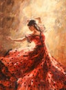 Young beautiful passionate spanish dancer