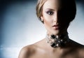 Young, beautiful and rich woman in jewels Royalty Free Stock Photo