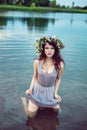 Young beautiful sensual woman in the water Royalty Free Stock Photo