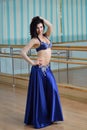 Young Beautiful Belly dancer in arabic costume, oriental dance Royalty Free Stock Photo