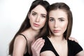 Young and beautiful sisters in friendship, sharing joy, trust, l Royalty Free Stock Photo