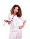 Young beautiful successful female doctor with stethoscope Royalty Free Stock Photo