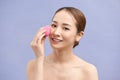 Young beautiful woman applying her make-up Royalty Free Stock Photo