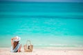 Young beautiful woman on beach vacation