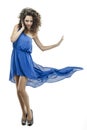 Young beautiful woman in blue dress Royalty Free Stock Photo