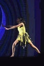 Young beautiful woman dancing modern dance Royalty Free Stock Photo