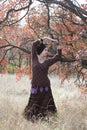 Young beautiful woman dancing outdoors Royalty Free Stock Photo