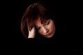 Young beautiful woman with depression Royalty Free Stock Photo