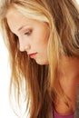 Young beautiful woman in depression. Royalty Free Stock Photo