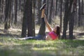 Young beautiful woman doing stretching exercise Royalty Free Stock Photo