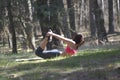 Young beautiful woman doing stretching exercise Royalty Free Stock Photo