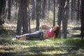 Young beautiful woman doing stretching exercise Royalty Free Stock Photo