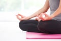 Young beautiful woman doing yoga. Royalty Free Stock Photo