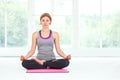 Young beautiful woman doing yoga. Royalty Free Stock Photo