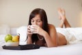 Young beautiful woman drinking coffee Royalty Free Stock Photo