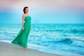 Young beautiful woman enjoying beach vacation Royalty Free Stock Photo
