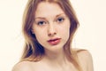 Young beautiful woman face portrait healthy skin Royalty Free Stock Photo