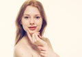 Young beautiful woman face portrait healthy skin Royalty Free Stock Photo