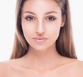 Young beautiful woman face portrait with healthy skin Royalty Free Stock Photo