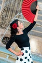 Young beautiful woman in a flamenco costume. Royalty Free Stock Photo