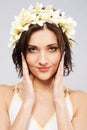 Young beautiful woman in flower crown Royalty Free Stock Photo