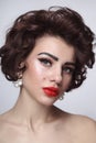 Young beautiful woman with glamorous makeup Royalty Free Stock Photo