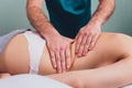 Young beautiful woman having massage in spa salon Physiotherapis. Royalty Free Stock Photo