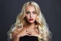 Young beautiful woman with jewelry.Sexy Blond girl Royalty Free Stock Photo