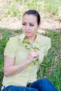 Young beautiful woman on nature Royalty Free Stock Photo