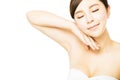 Young beautiful woman with perfect skin and armpit care Royalty Free Stock Photo