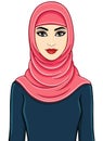 The young beautiful woman in a pink hijab. Royalty Free Stock Photo