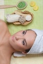 Young beautiful woman resting after spa procedures Royalty Free Stock Photo