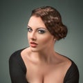 Young beautiful woman retro style portrait Royalty Free Stock Photo