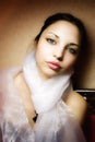 Young beautiful woman with a scarf