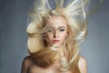 Young beautiful woman. blond girl. Beautiful healthy hair Royalty Free Stock Photo