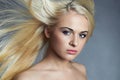 Young beautiful woman. blond girl. Beauty salon.Haircare